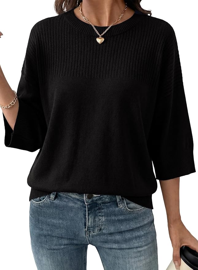 Dokotoo Half Sleeve Oversized Cropped Sweater